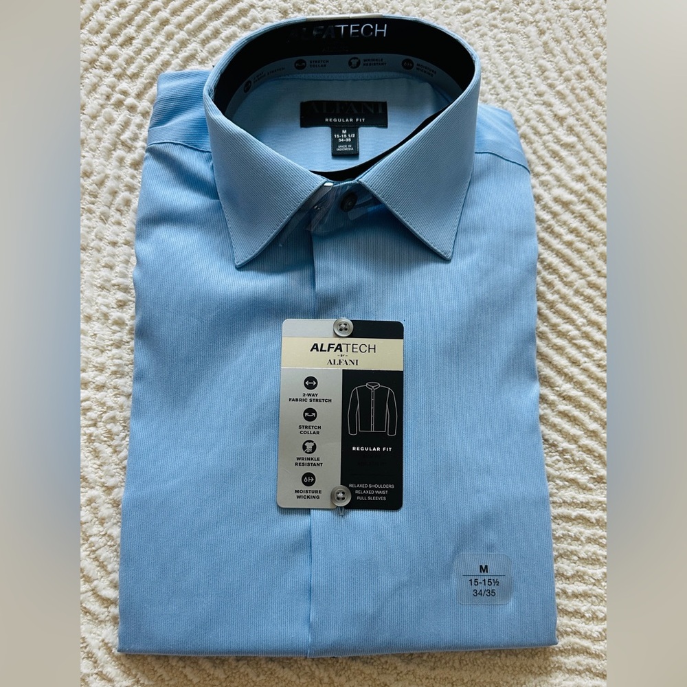 AlfaTech By Alfani Button Down Dress Shirt Size M NWT